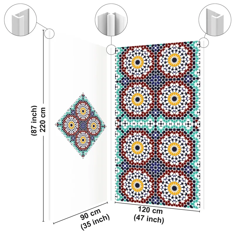 Panneau mural de douche Taljane - Effet zellige multicolore | 99 Déco