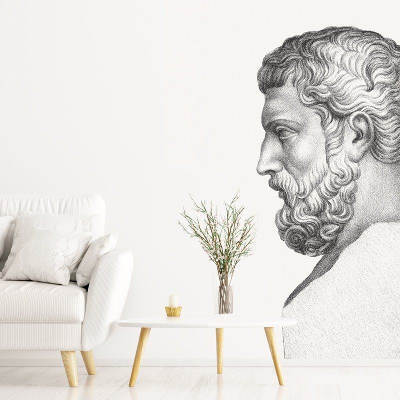 Papier peint panoramique motif statue grecque noir et blanc Papier peint panoramique motif statue grecque noir et blanc
