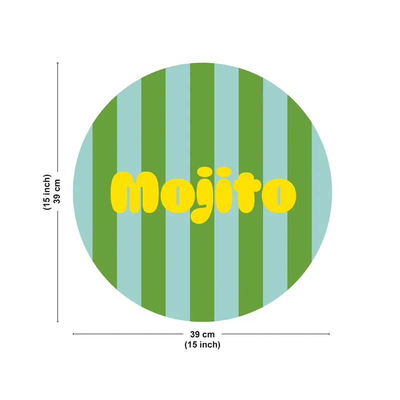 Set de table Mojito - Rayures vertes et bleu aqua - 99 Déco