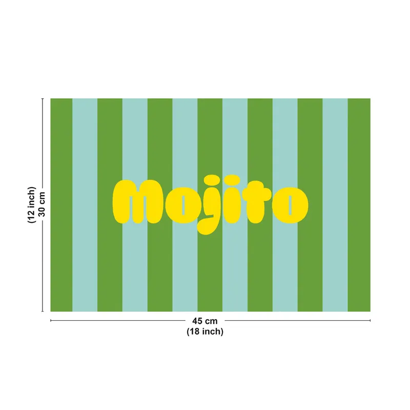 Set de table Mojito - Rayures vertes et bleu aqua - 99 Déco