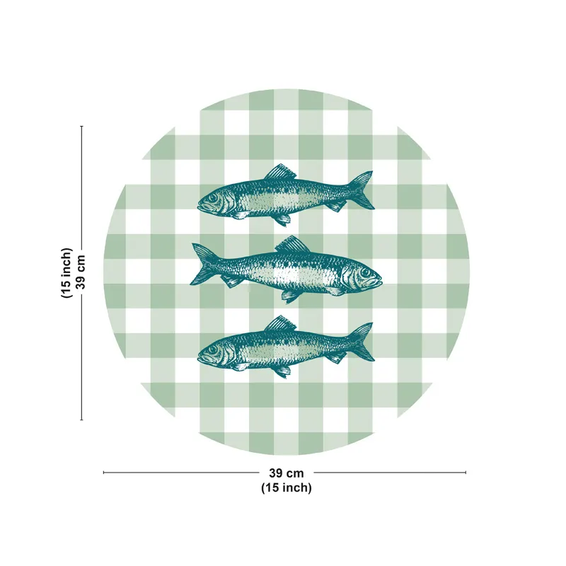 Set de table Vichy Sardines - Motif vichy vert - 99 Déco