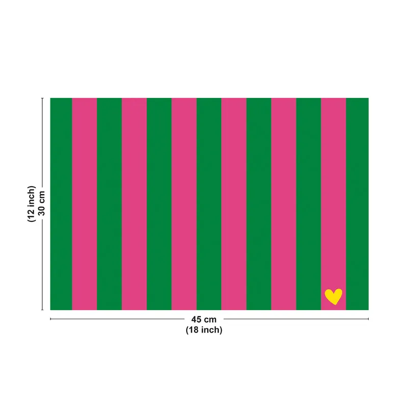 Set de table Rosa Verde - Motif rayures rose et vert - 99 Déco