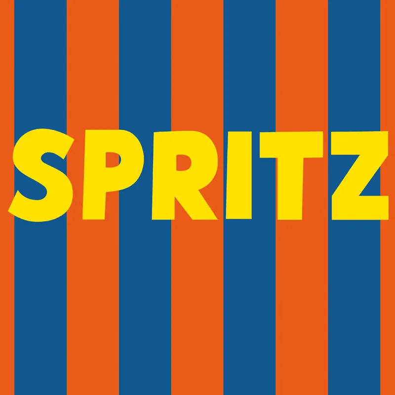 Set de table Spritz - Motif rayures orange et bleu - 99 Déco