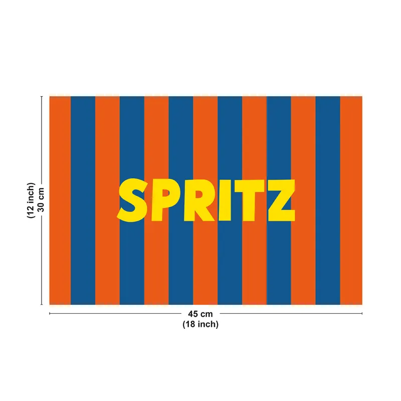 Set de table Spritz - Motif rayures orange et bleu - 99 Déco