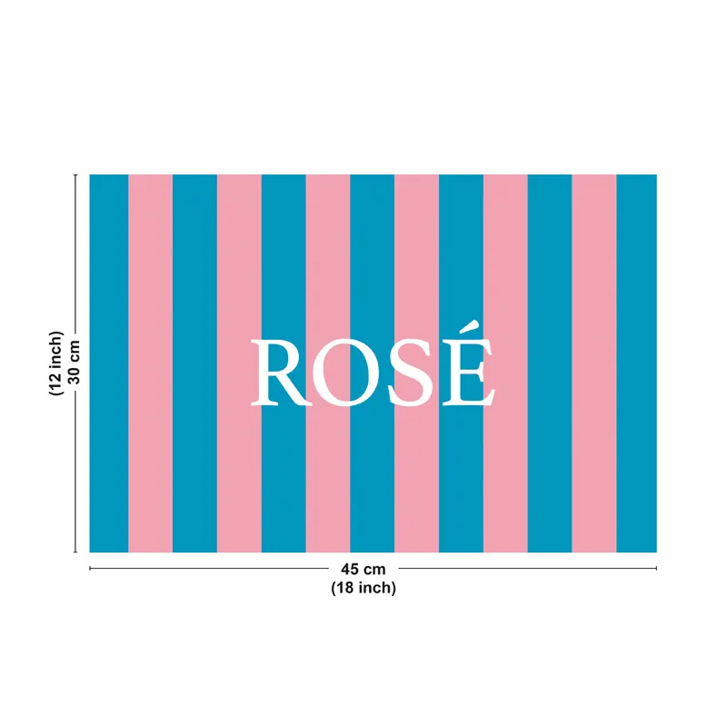 Set de table Rosé - Motif rayures rose et bleu - 99 Déco
