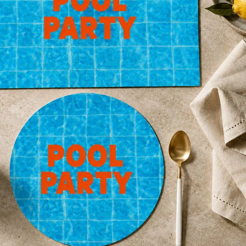 Set de table Pool Party - Motif effet piscine bleu - 99 Déco