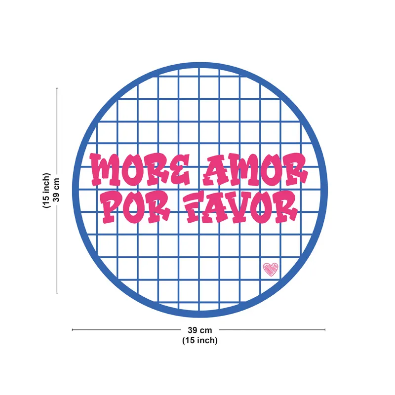 Set de table More Amor Por Favor - Motif quadrillé bleu - 99 Déco