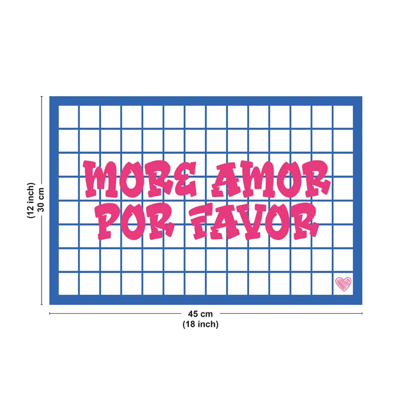 Set de table More Amor Por Favor - Motif quadrillé bleu - 99 Déco