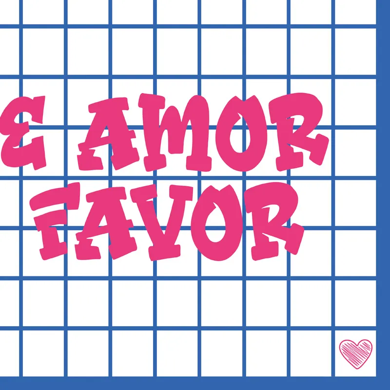 Set de table More Amor Por Favor - Motif quadrillé bleu - 99 Déco