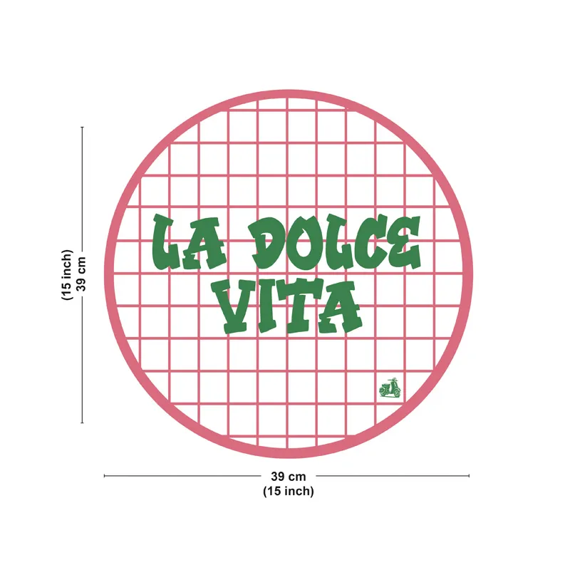 Set de table La Dolce Vita - Motif quadrillé rose - 99 Déco