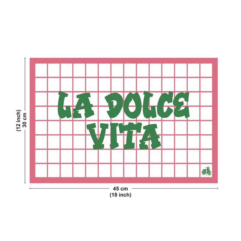 Set de table La Dolce Vita - Motif quadrillé rose - 99 Déco