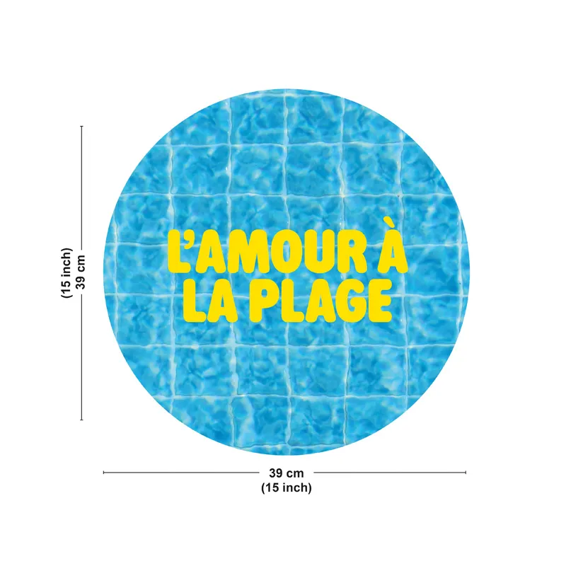 Set de table L'amour à la plage - Effet piscine bleu - 99 Déco