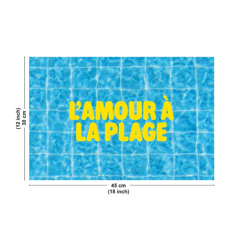 Set de table L'amour à la plage - Effet piscine bleu - 99 Déco