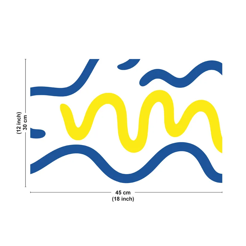 Set de table Sahara Bleu - Motif vagues bleu et jaune - 99 Déco