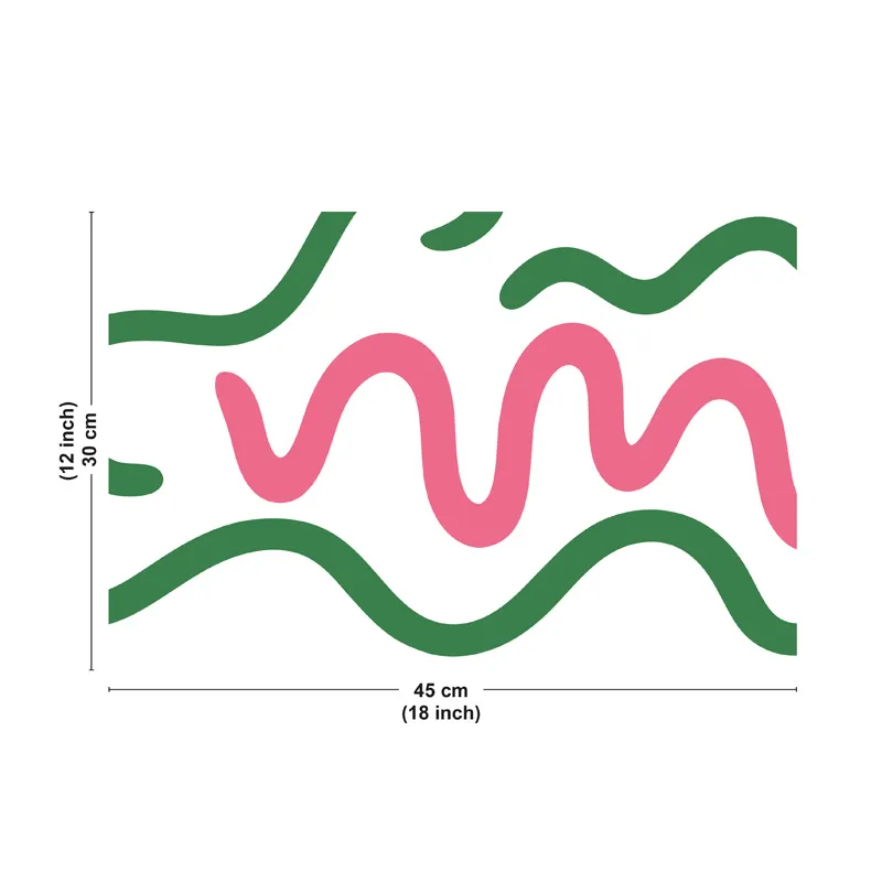 Set de table Sahara Vert - Motif vagues vert et rose - 99 Déco