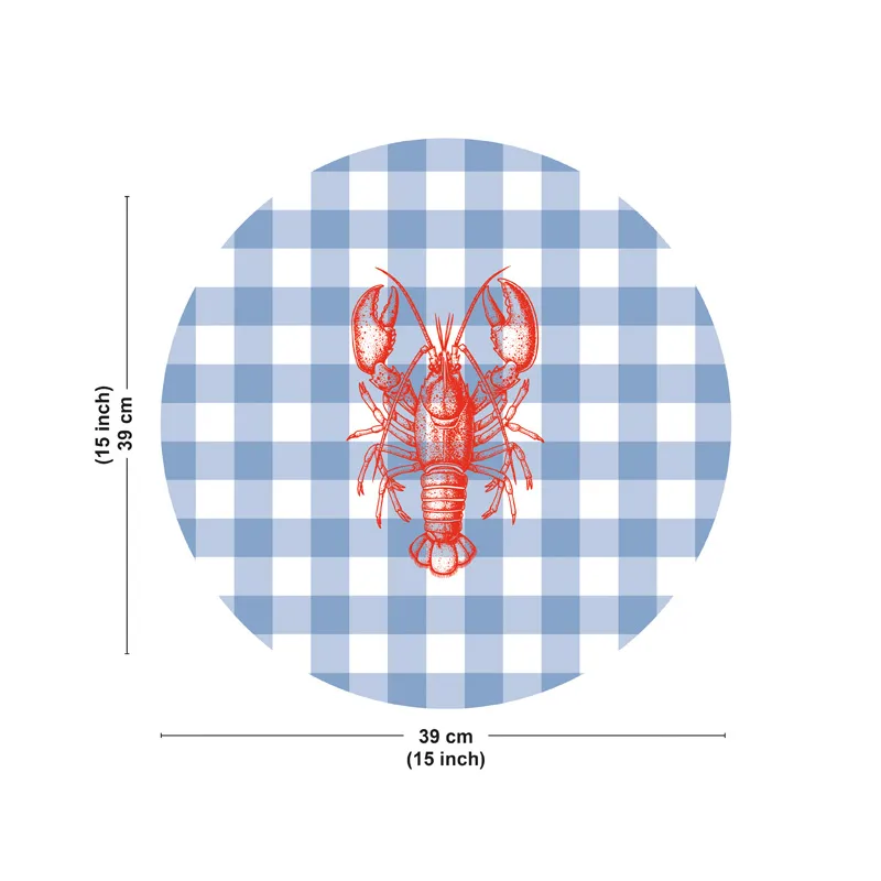 Set de table Vichy Homard - Motif vichy bleu et rouge - 99 Déco