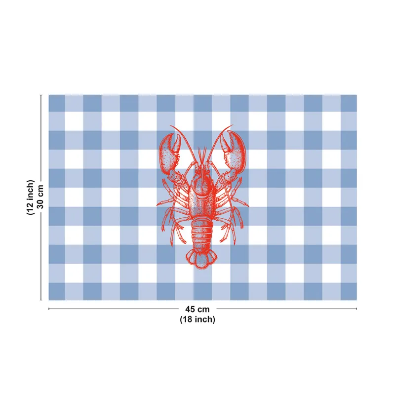 Set de table Vichy Homard - Motif vichy bleu et rouge - 99 Déco