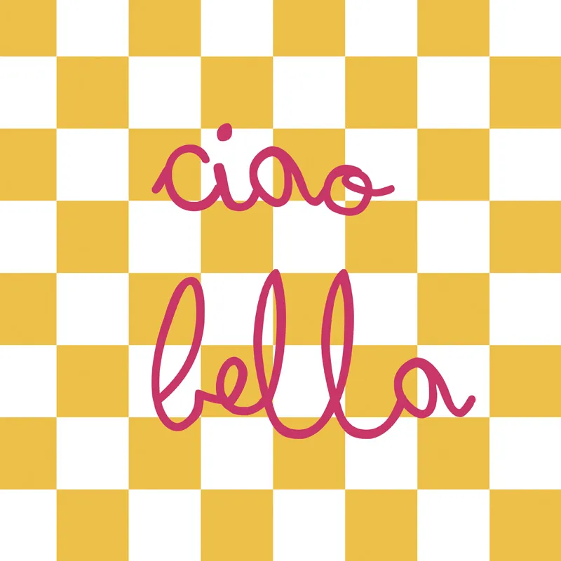 Set de table Ciao Bella - Motif damier jaune - 99 Déco