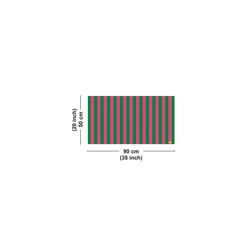 Tapis vinyle ROSA VERDE à rayures Vert et Rose fuchsia - 99 Déco