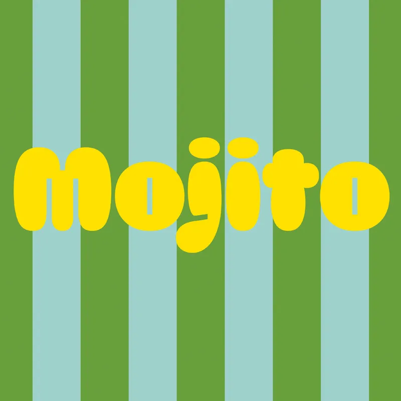 Tapis vinyle MOJITO à rayures Vert menthe et Bleu - 99 Déco
