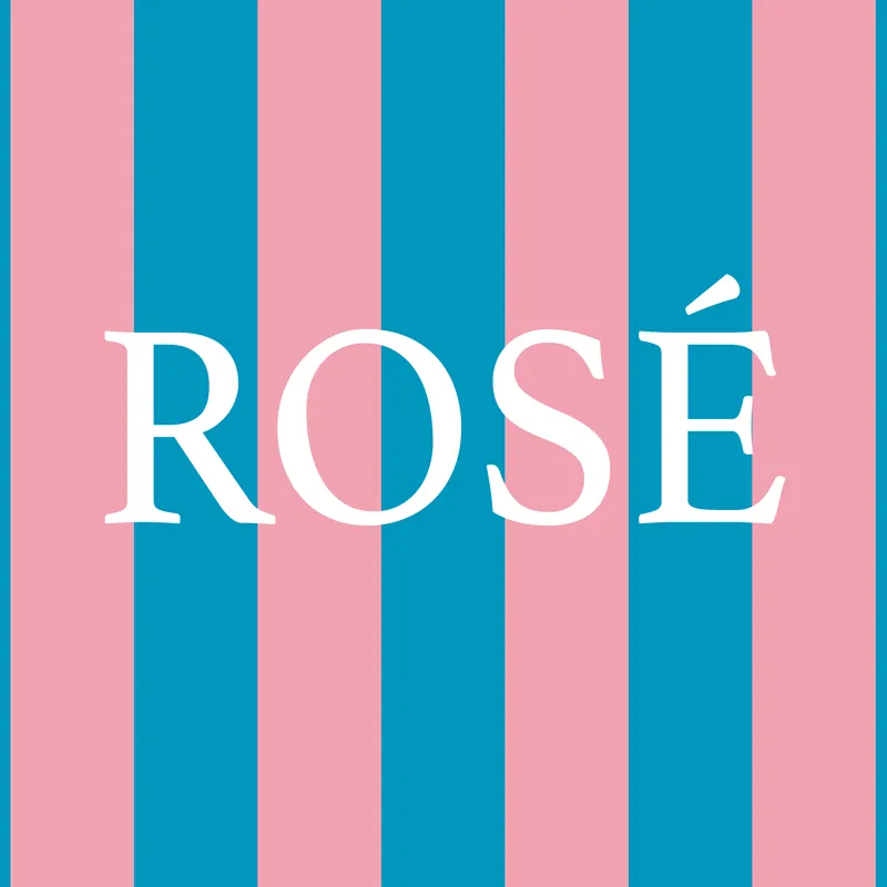 Tapis vinyle ROSÉ à rayures Bleu azur et Rose - 99 Déco