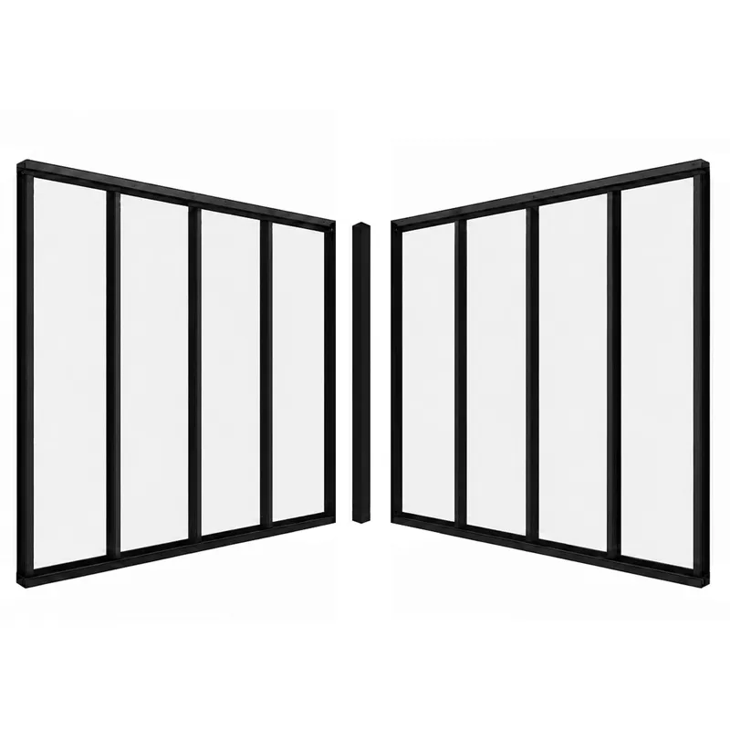 Kit poteau d'angle noir pour verrière intérieure aluminium | 99 Déco