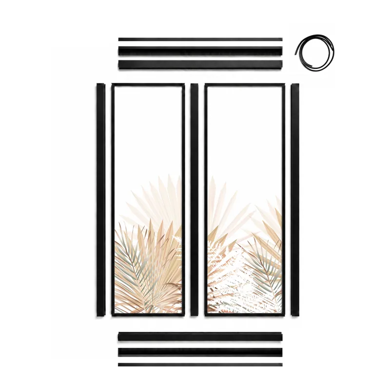 Verrière intérieure décor végétal Gaïa - Aluminium noir mat - 99 Déco
