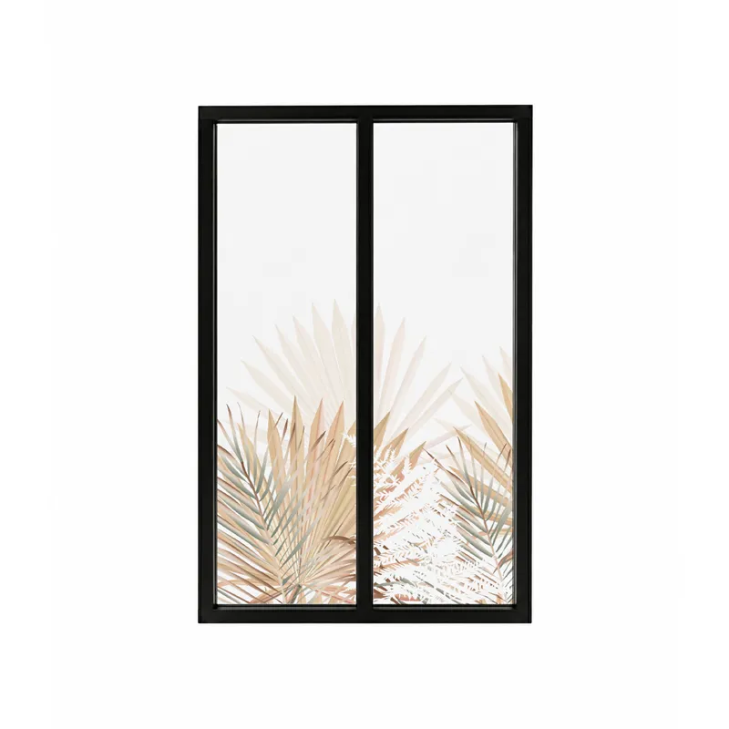 Verrière intérieure décor végétal Gaïa - Aluminium noir mat - 99 Déco