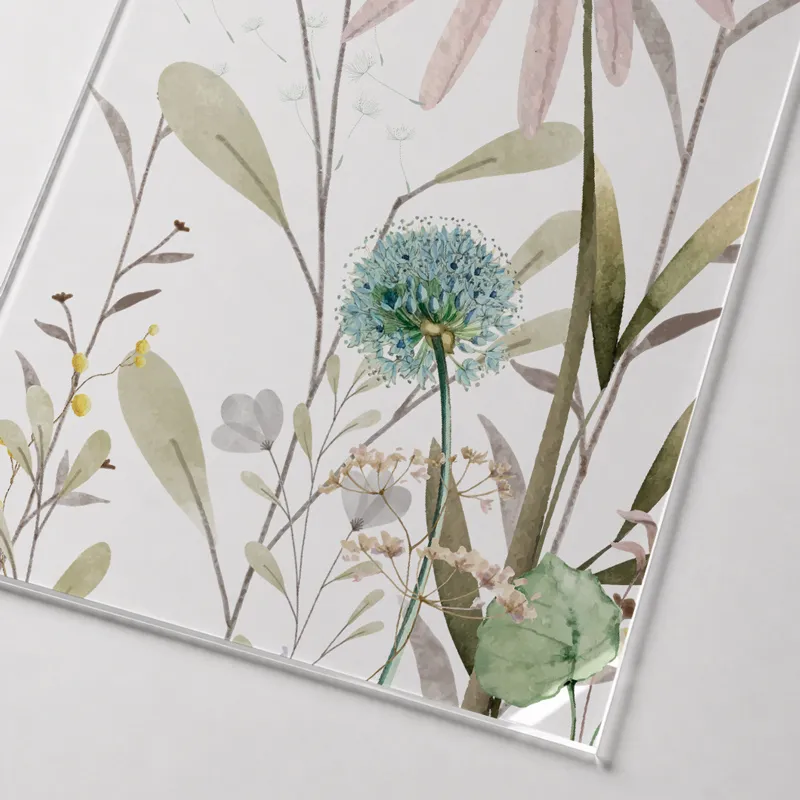 Verrière intérieure décor floral Herbier - Aluminium noir mat - 99 Déco