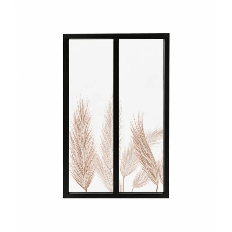 Verrière intérieure décor Pampa - Aluminium noir mat - 99 Déco