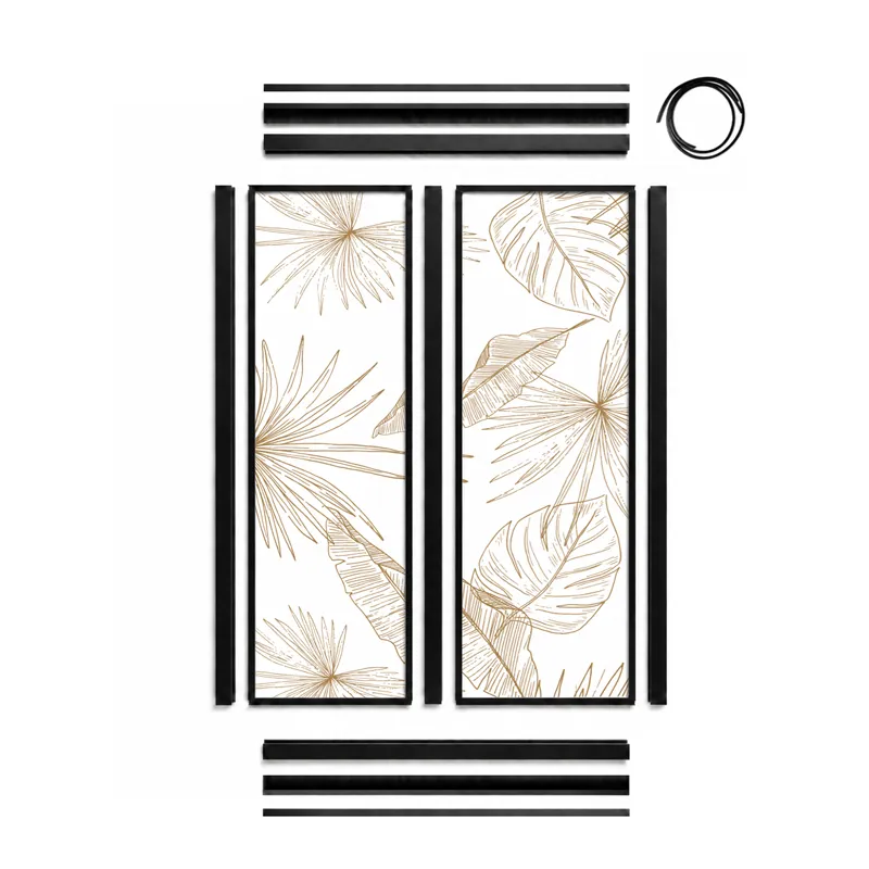 Verrière intérieure décor Lamnar Kola - Aluminium noir mat - 99 Déco