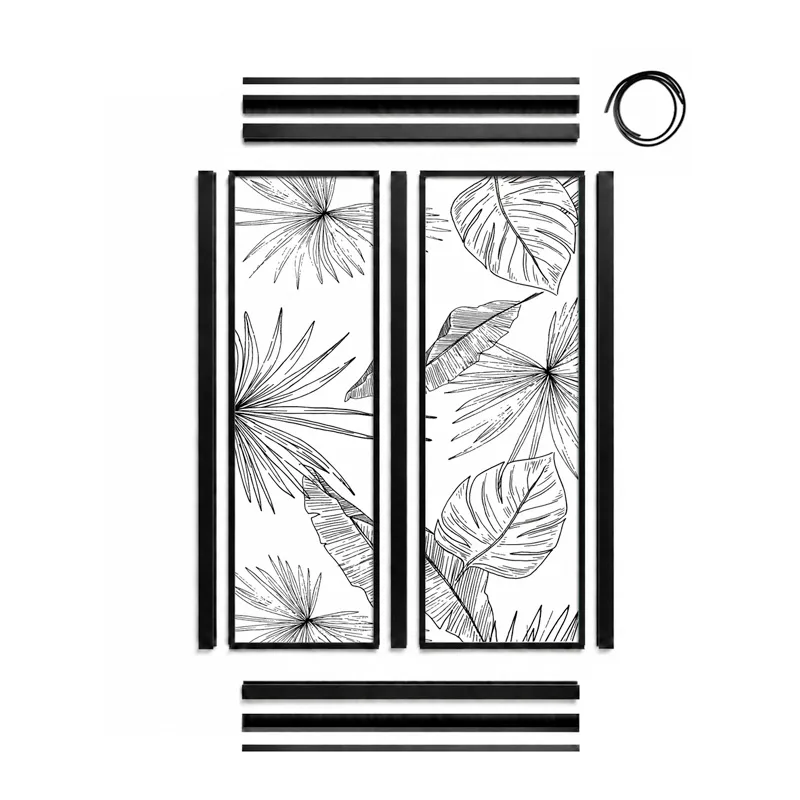 Verrière intérieure décor Lamnar Svart - Aluminium noir mat - 99 Déco