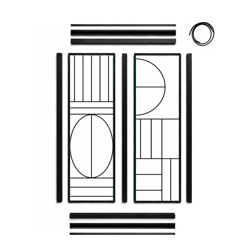Verrière intérieure graphique Ovaline - Aluminium noir mat - 99 Déco
