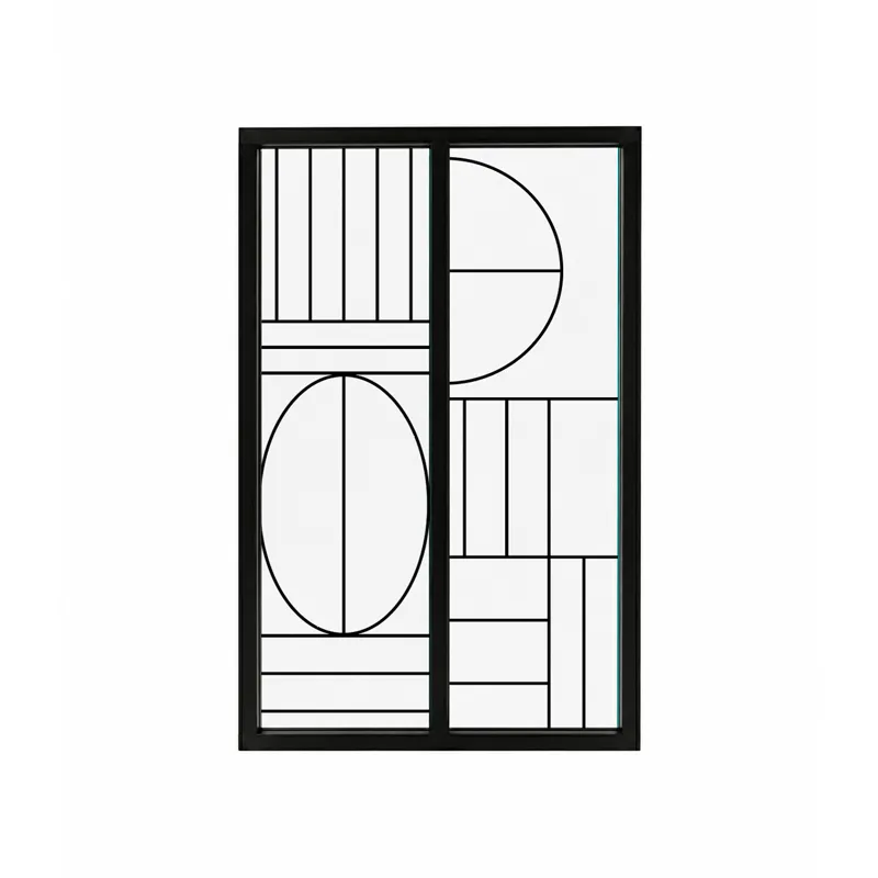 Verrière intérieure graphique Ovaline - Aluminium noir mat - 99 Déco