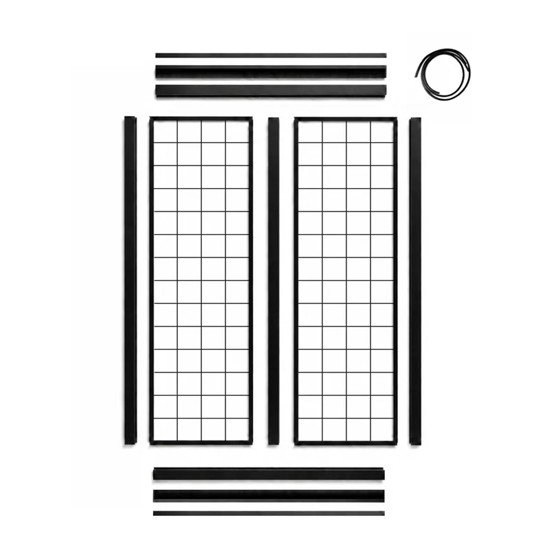 Verrière intérieure graphique Damier - Aluminium noir mat - 99 Déco
