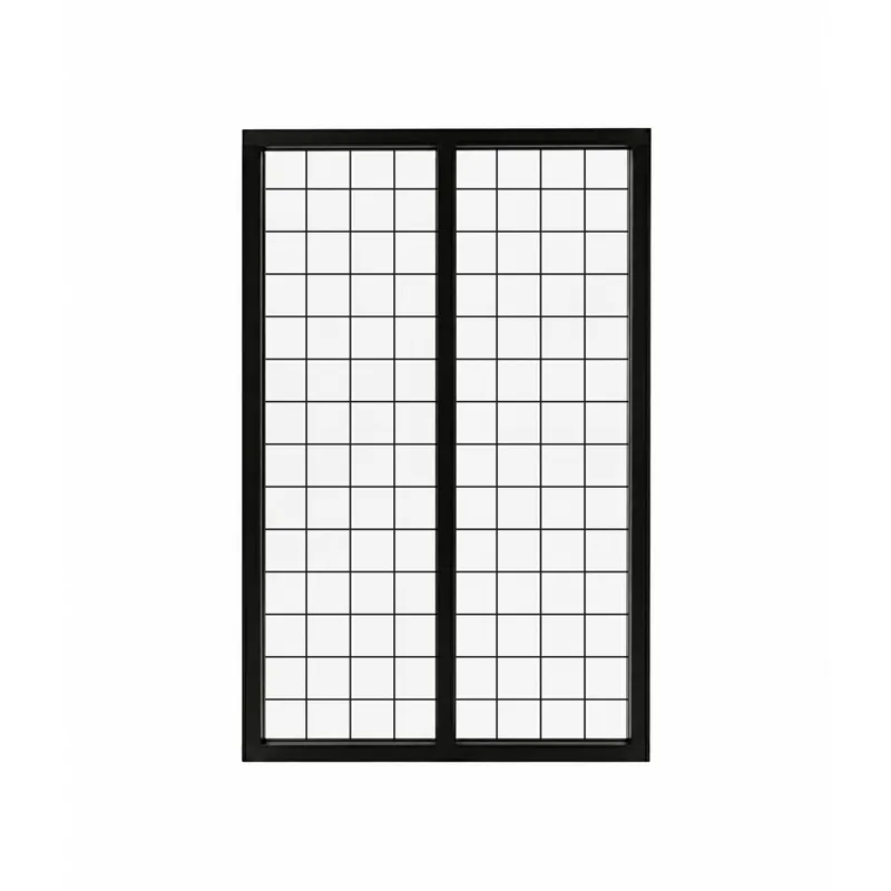 Verrière intérieure graphique Damier - Aluminium noir mat - 99 Déco