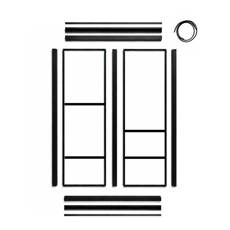 Verrière intérieure graphique Horizon - Aluminium noir mat - 99 Déco