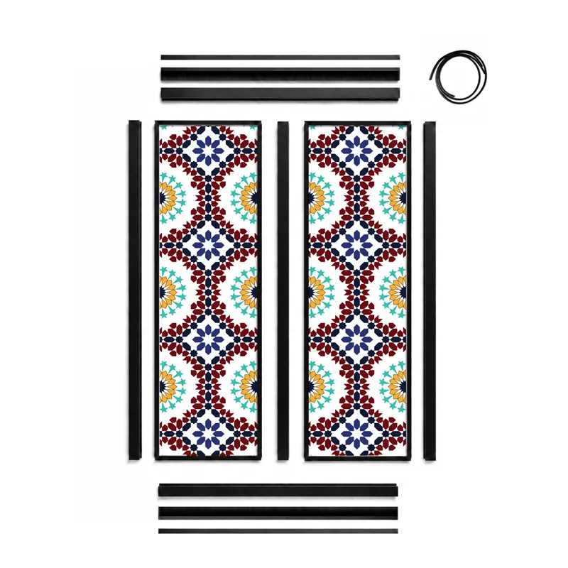Verrière intérieure décor végétal Gaïa - Aluminium noir mat - 99 Déco