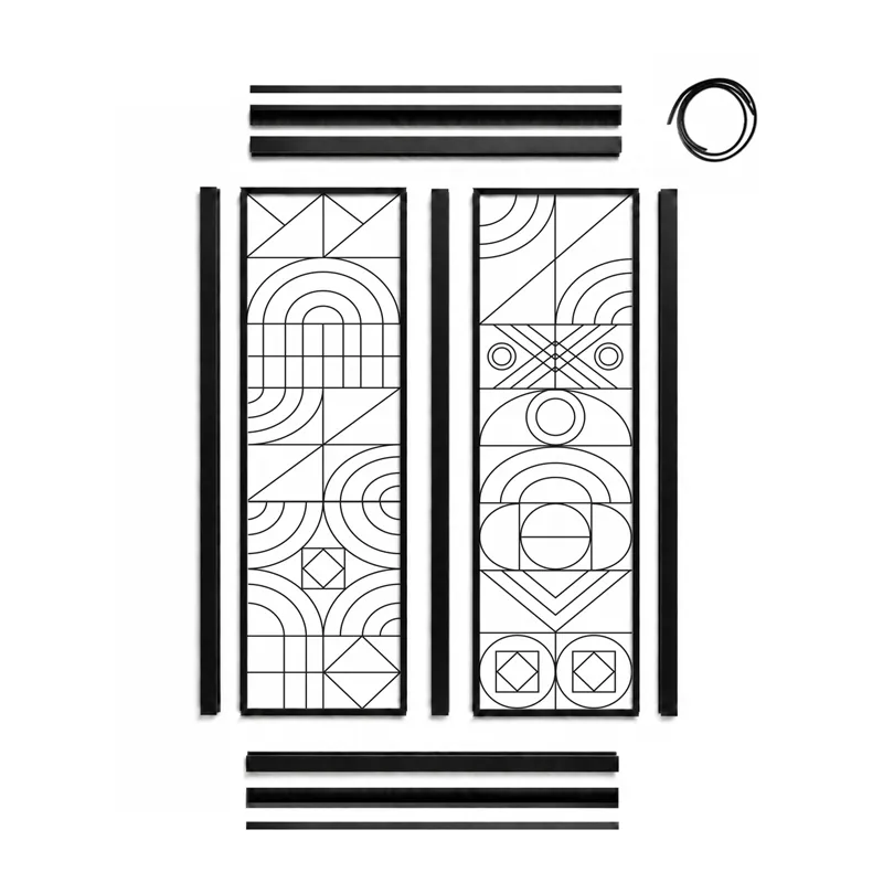 Verrière intérieure graphique Kaléido - Aluminium noir mat - 99 Déco