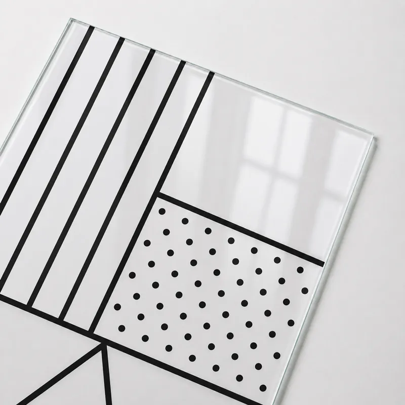Verrière intérieure décor graphique Geometric - Aluminium noir - 99 Déco