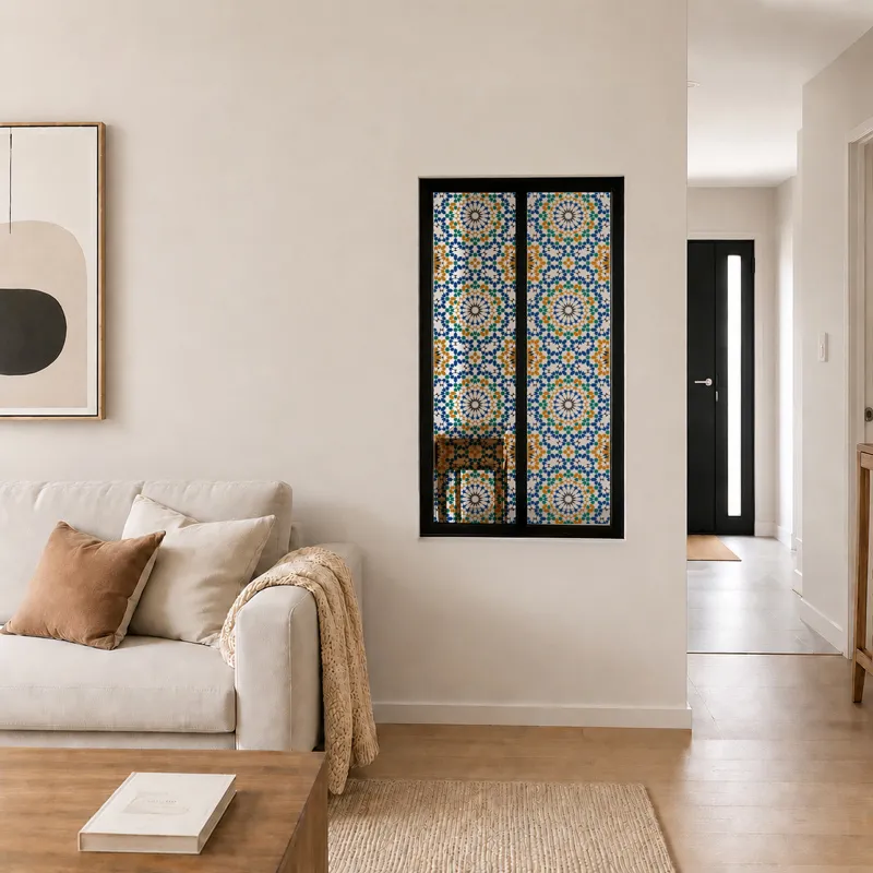 Verrière intérieure graphique Zeljane - Aluminium noir mat - 99 Déco