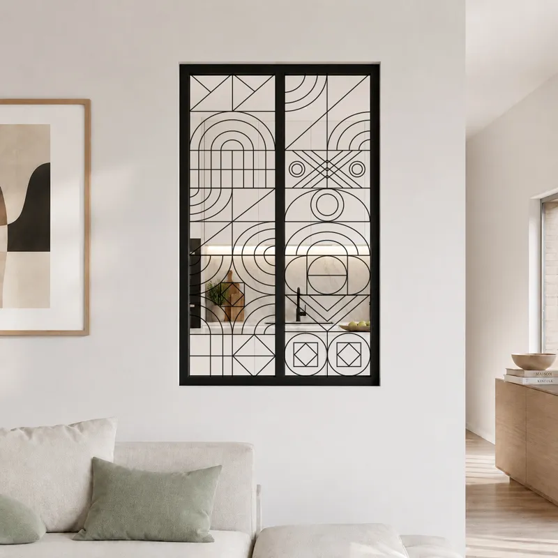 Verrière intérieure graphique Kaléido - Aluminium noir mat - 99 Déco