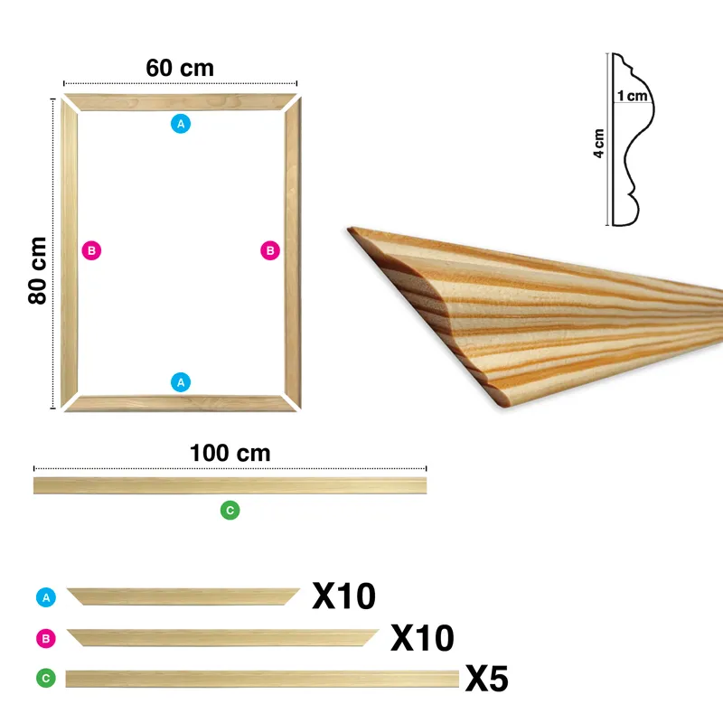 Moulure Chic Antoinette E en Bois pour Décor Moderne | 99Déco