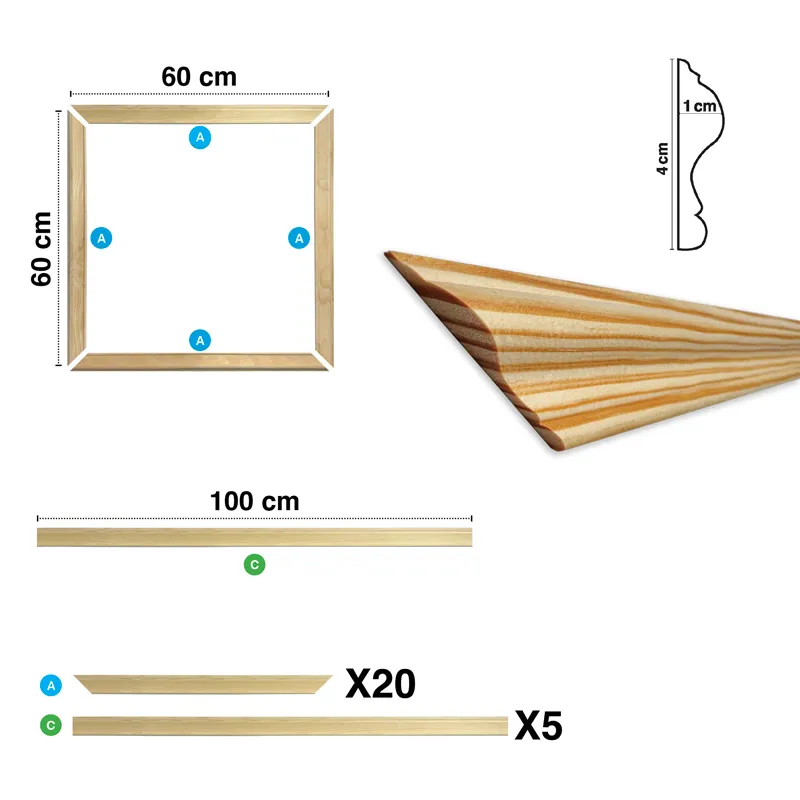 Moulures murales en kits Florine E - Design et Durable - 99DECO