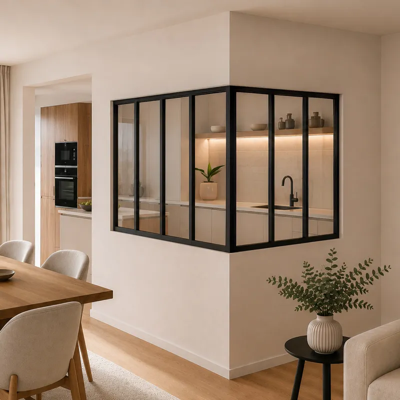 Kit poteau d'angle noir pour verrière intérieure aluminium | 99 Déco
