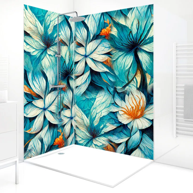 Panneaux muraux de douche - Eclosion Bleu | 99DECO