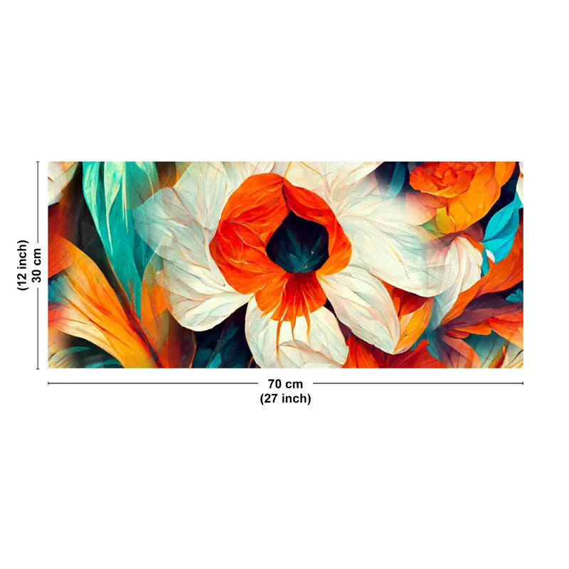 Crédence salle de bain Éclosion Orange PVC et Aluminium – motif floral – 99DECO