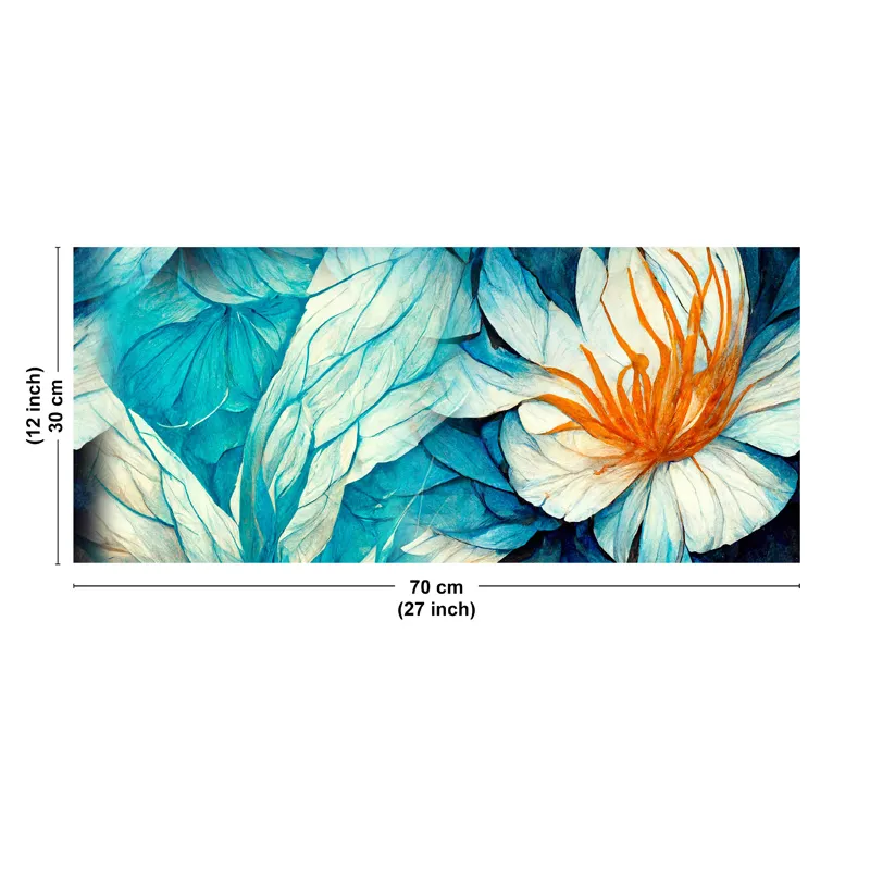 Crédence salle de bain Éclosion Bleu PVC et Aluminium – motif floral – 99DECO