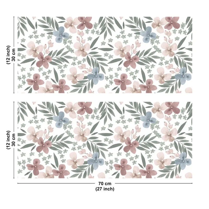 Crédence salle de bain Cottage Vert PVC et Aluminium – motif floral bucolique – 99DECO