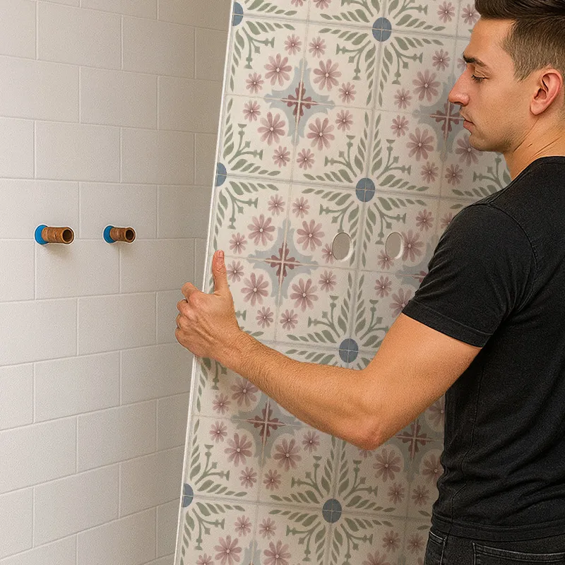 Panneau mural de douche Corolle Rose - Design végétal | 99 Déco